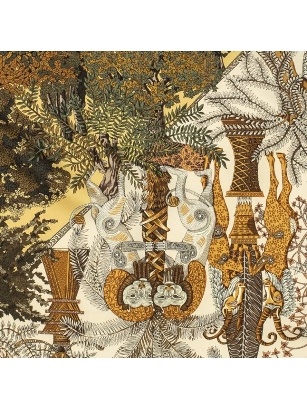 ★SOLD★ Hermes Scarf Green Brown Silk - Picture 3 of 5